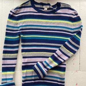 Garage Ribbed Knit Striped Sweater